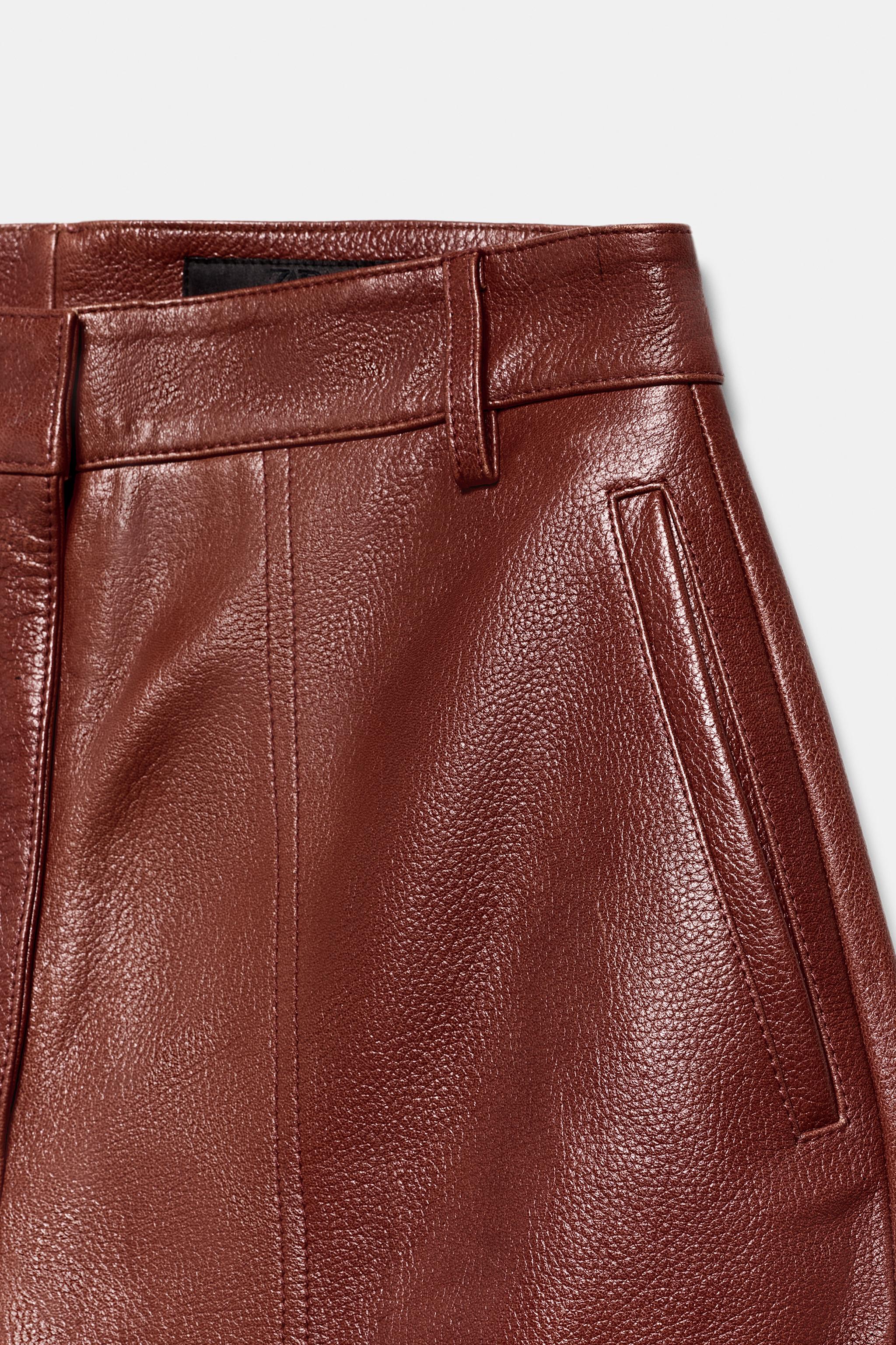 ZW COLLECTION LIMITED EDITION LEATHER WIDE LEG PANTS